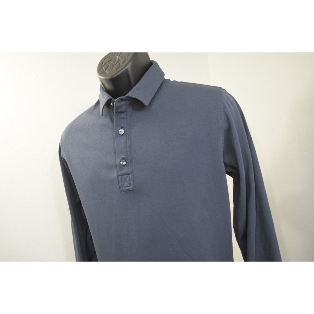 Linksoul Golf Polo Blue Organic Cotton Blend Long Sleeve‎ Mens Size Small